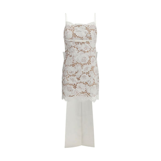 Short satin Dress with lace bow