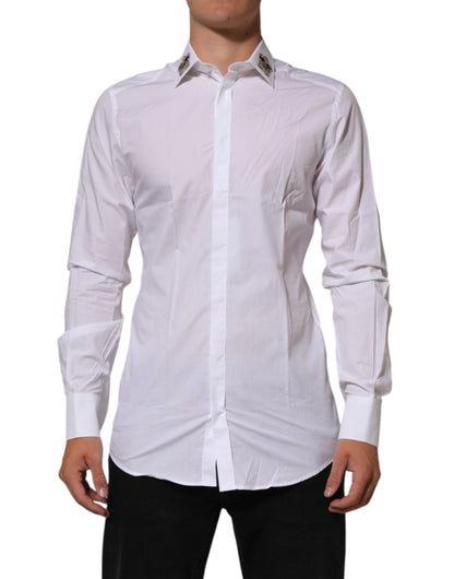 White Crown Collared GOLD Formal Dress  Shirt