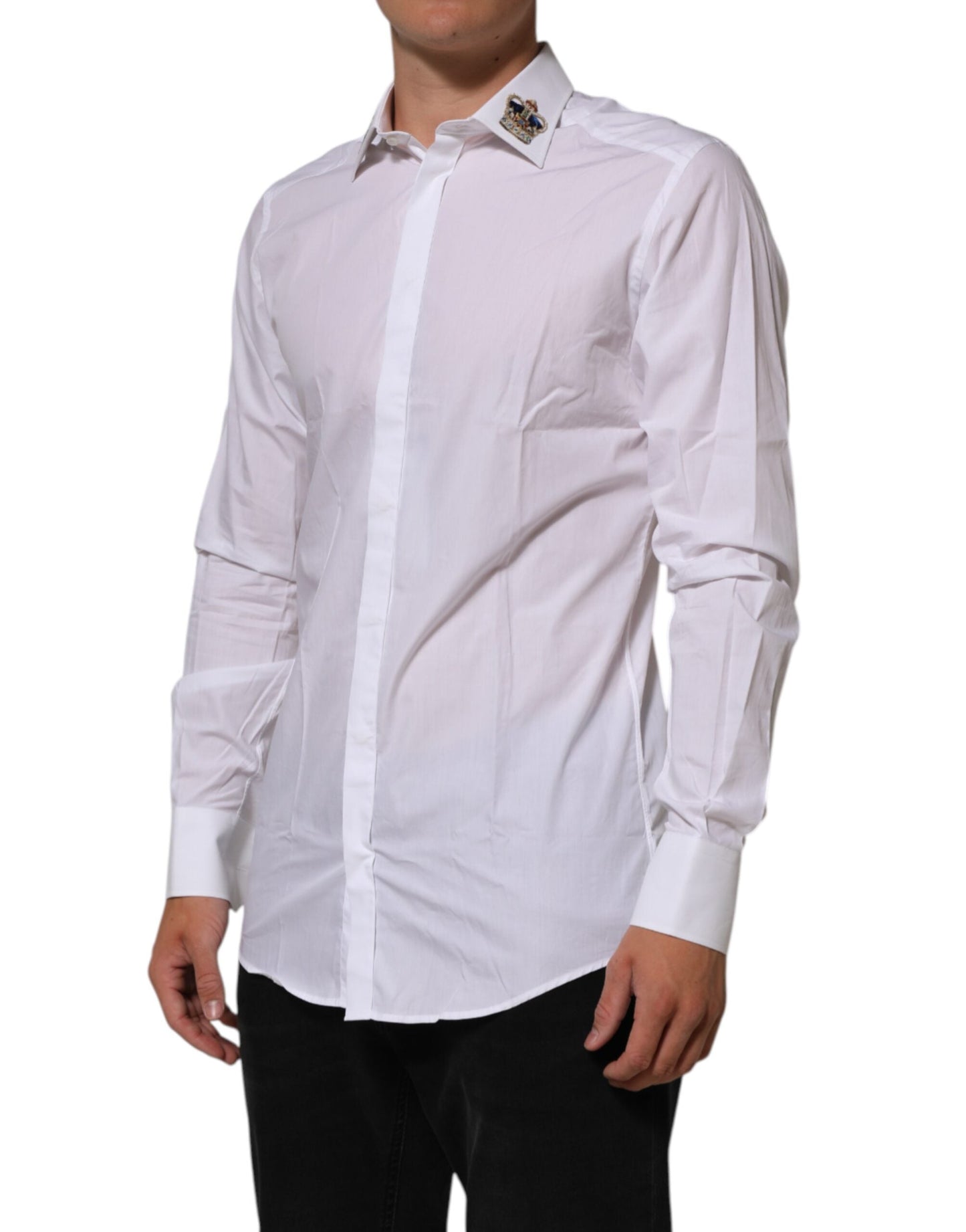 White Crown Collared GOLD Formal Dress  Shirt