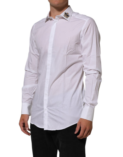 White Crown Collared GOLD Formal Dress  Shirt
