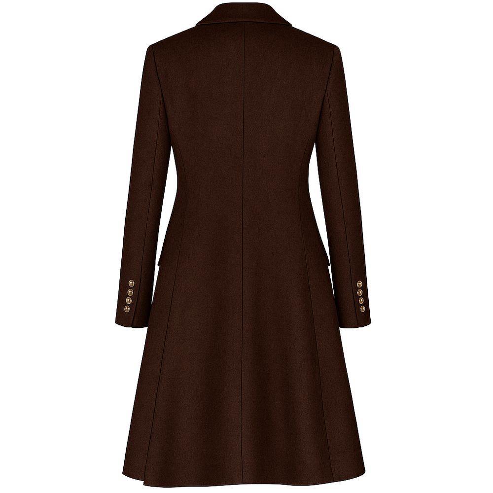 Brown Wool Women Coat