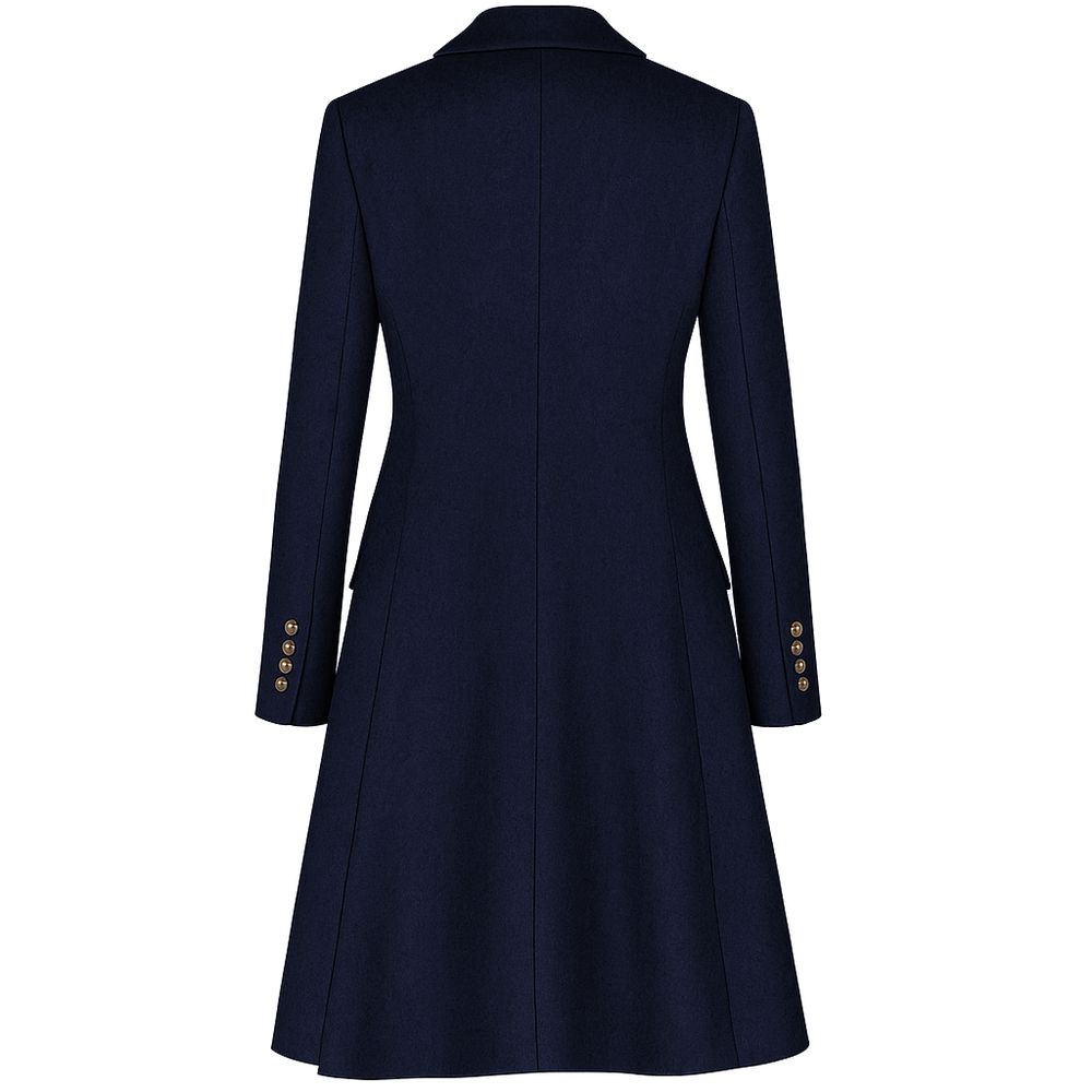 Blue Wool Women Coat