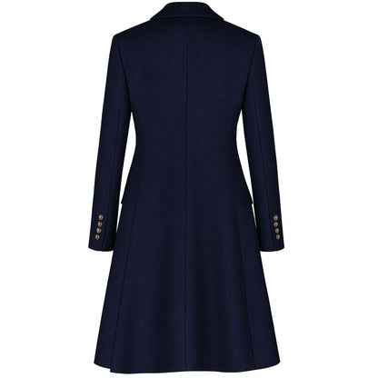 Blue Wool Women Coat