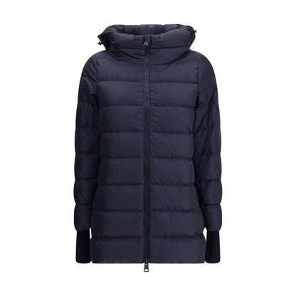 Hooded Down Jacket in dark blue