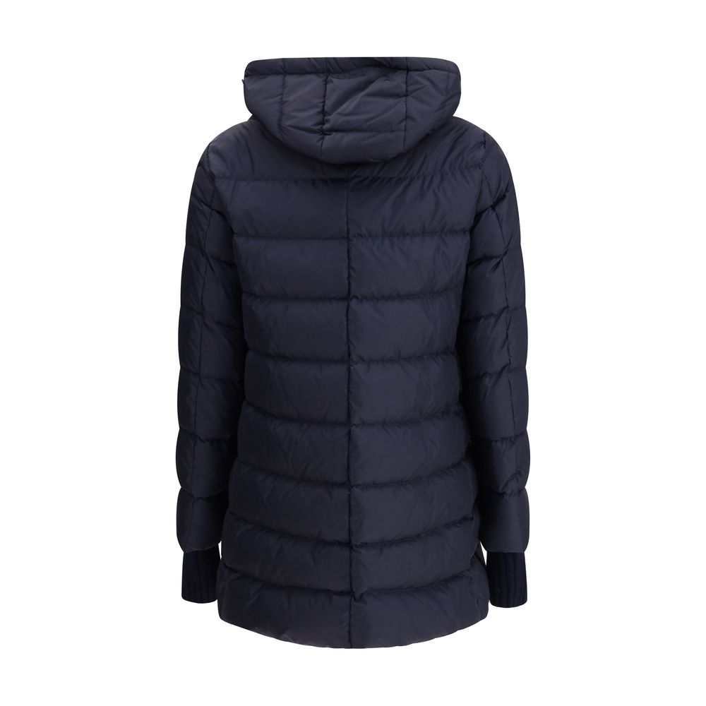 Hooded Down Jacket in dark blue