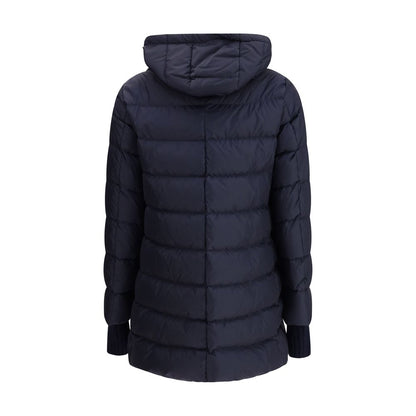Hooded Down Jacket in dark blue