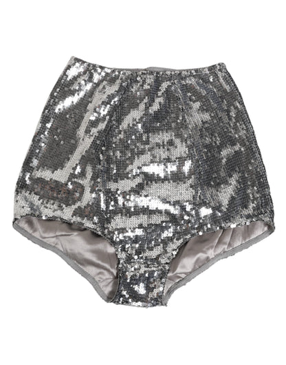 Silver Nylon Sequined Slip Girdle Panty Underwear