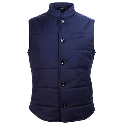 Blue Wool Men Vest