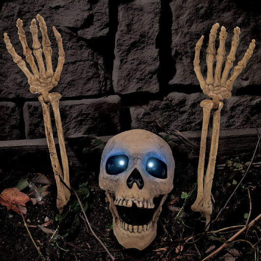 Light-Up Skeleton Grave Breaker Halloween Decor