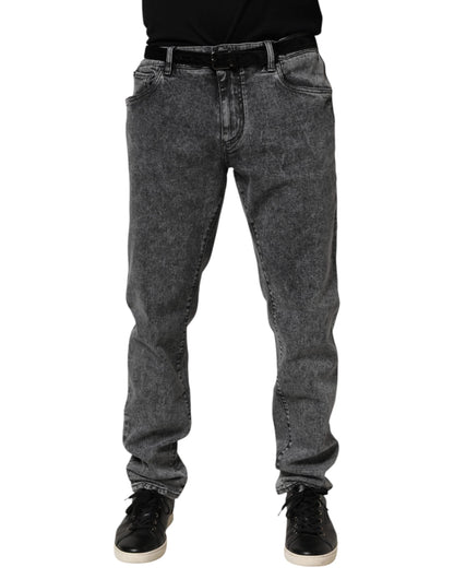 Gray Cotton Slim Fit Denim Trouser Jeans