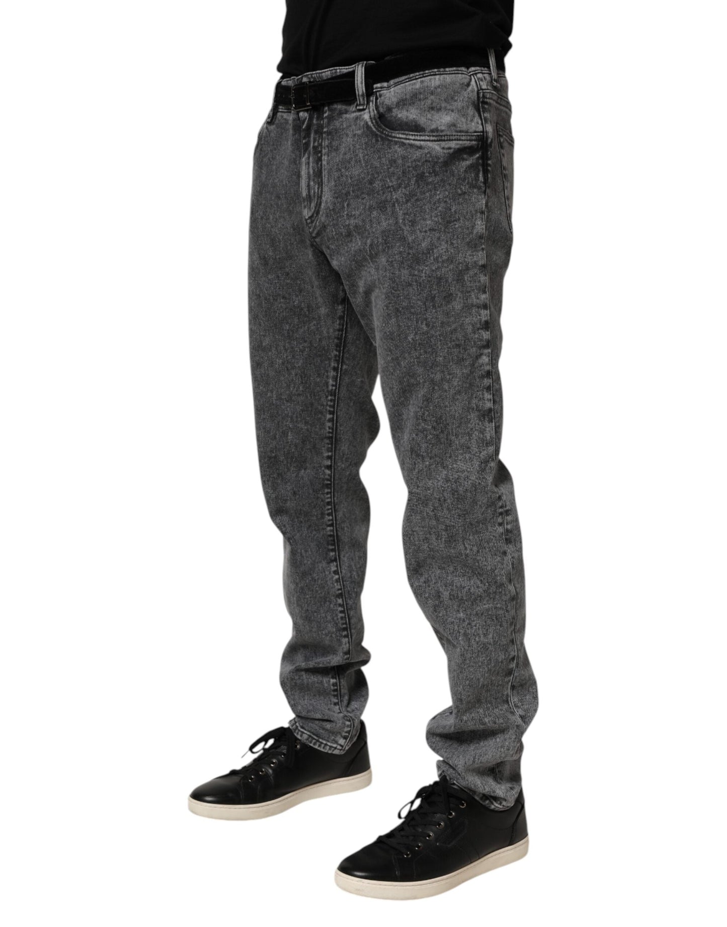 Gray Cotton Slim Fit Denim Trouser Jeans
