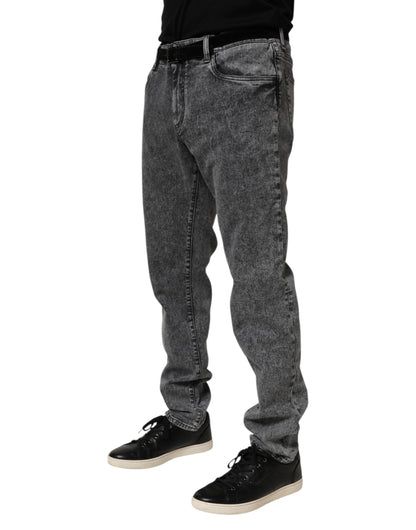 Gray Cotton Slim Fit Denim Trouser Jeans