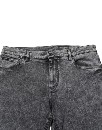 Gray Cotton Slim Fit Denim Trouser Jeans