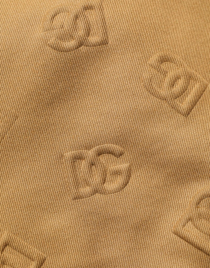 Brown Cotton Stretch Logo CargoBermuda Shorts