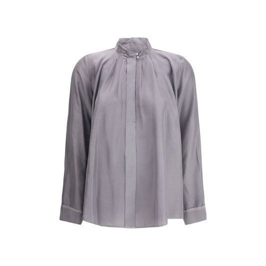 Crater-collar Shirt in habotai Silk