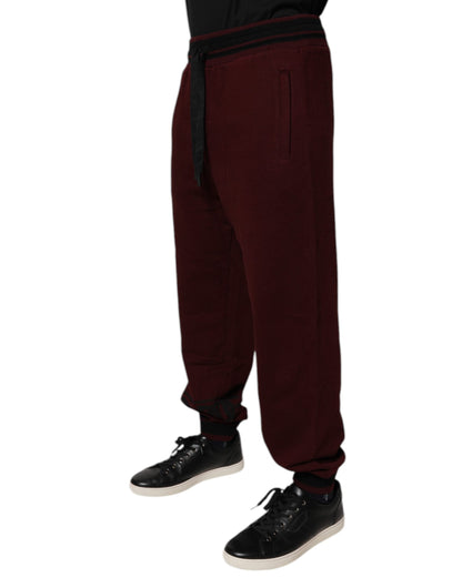 Maroon Cotton Men Jogger Sweatpants Pants