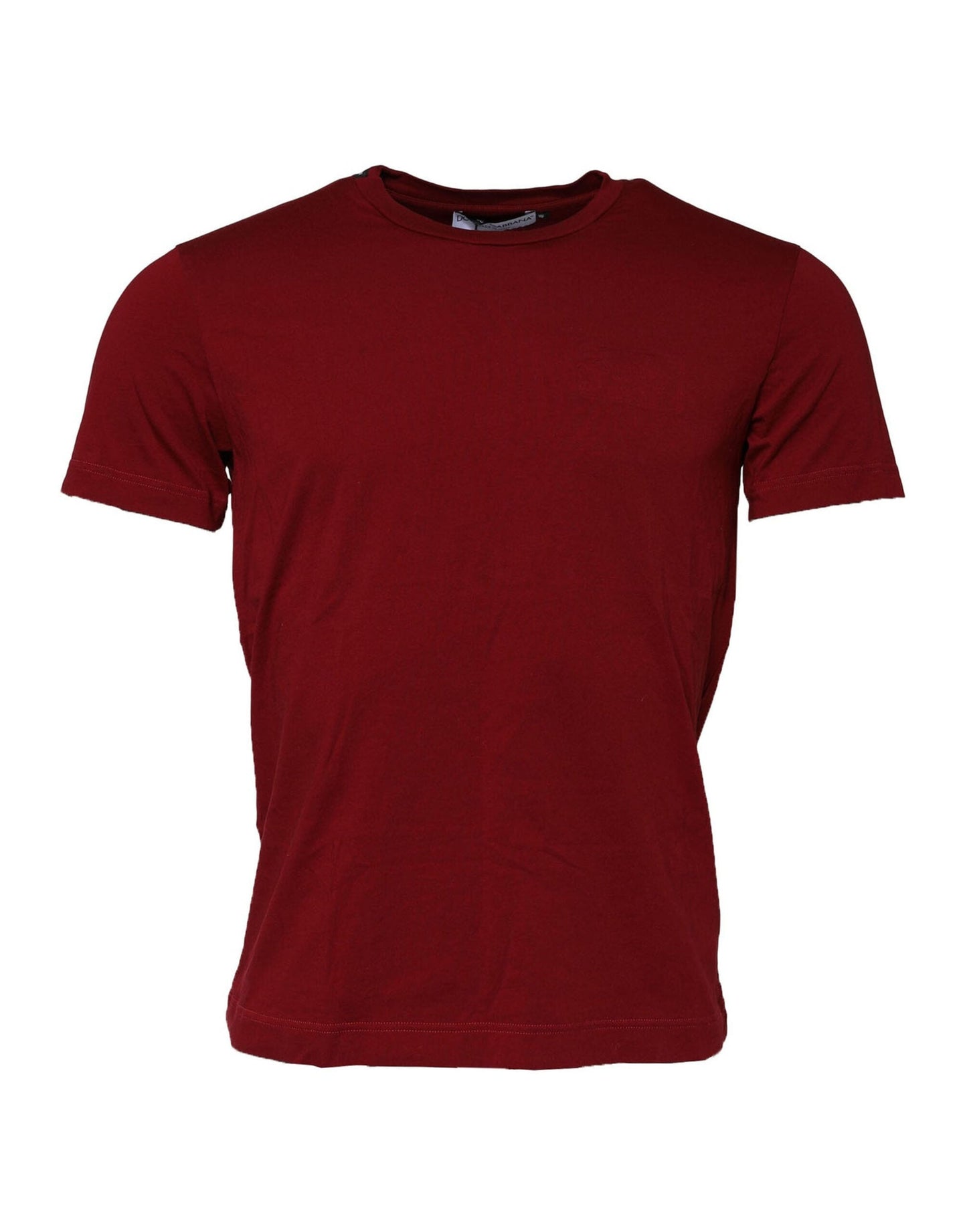 Maroon Cotton Crew Neck Short Sleeves T-Shirt