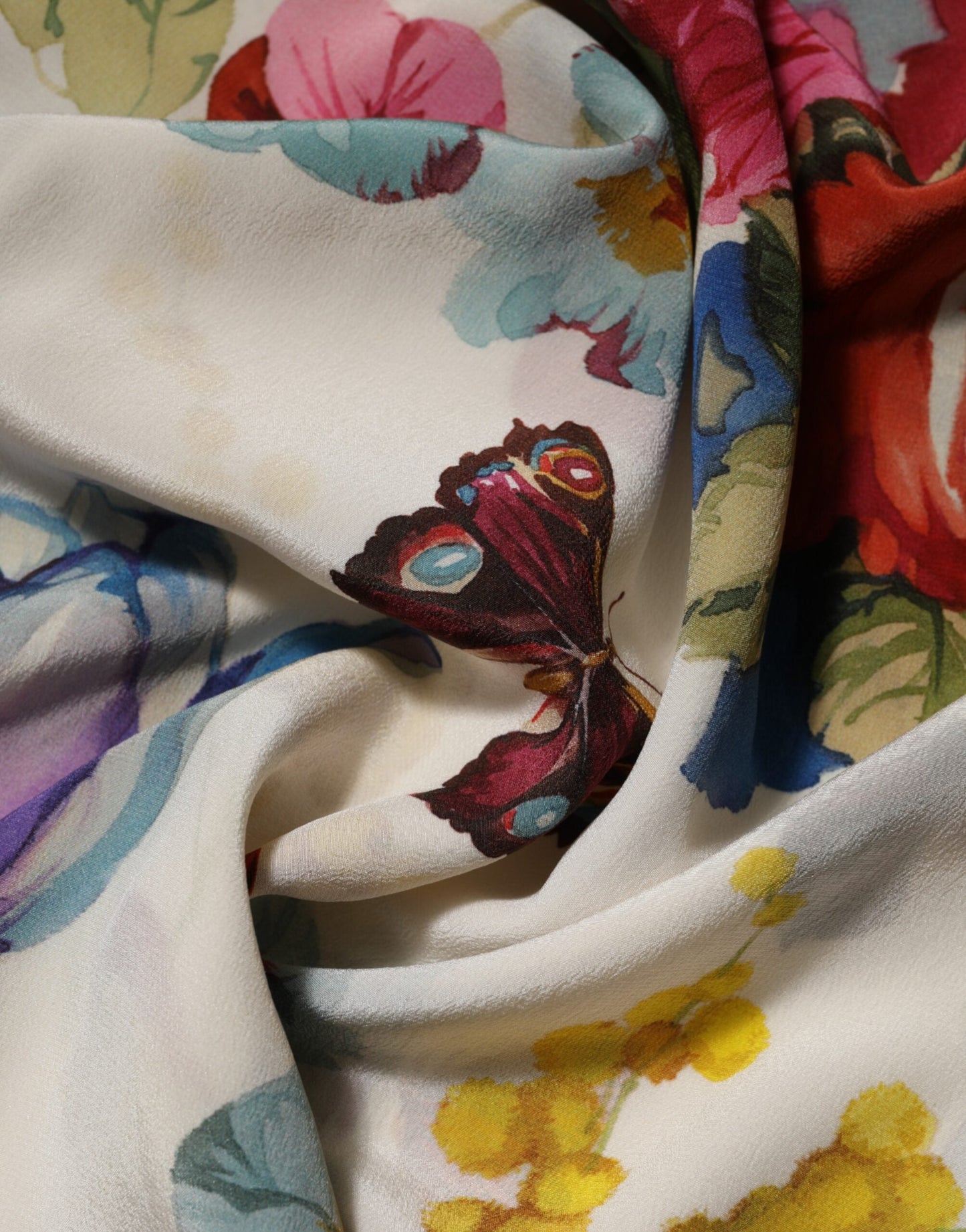 White Floral Print Silk Sheath LongGown Dress