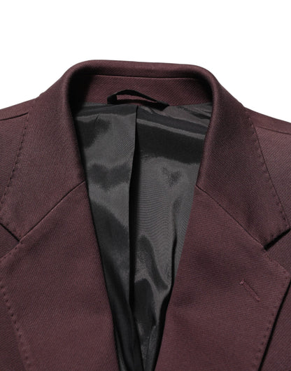 Maroon Cotton 2 Buttons Suit Jacket Blazer