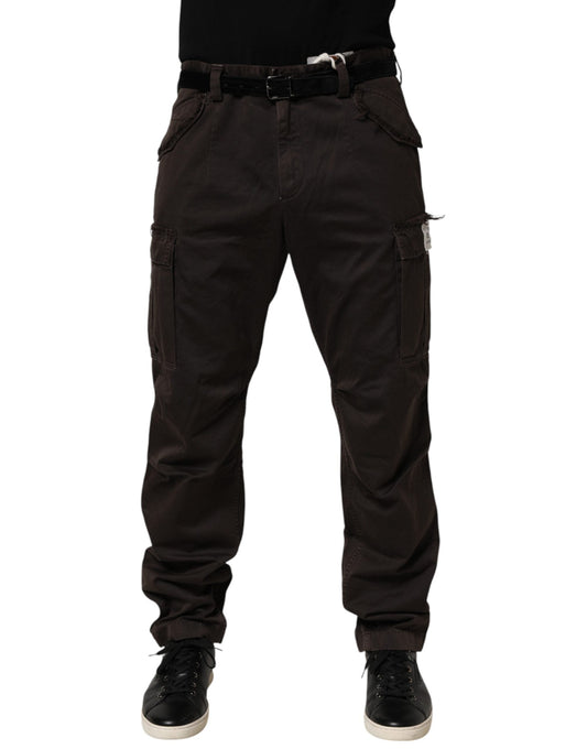 Brown Re- Edition Cotton Men Cargo Pants
