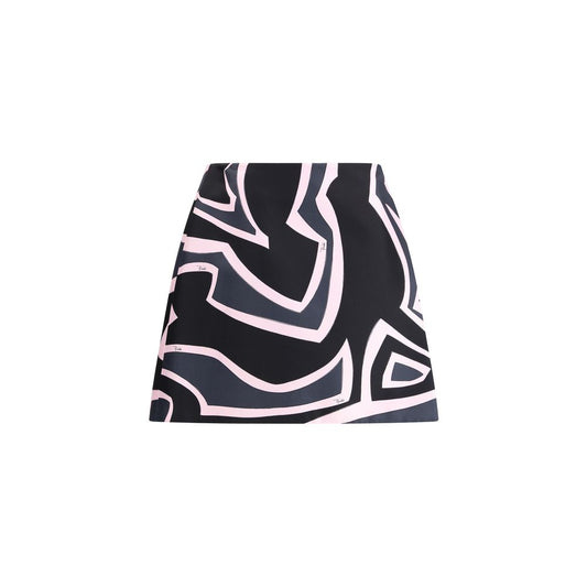 Wrap mini Skirt with Marmo print