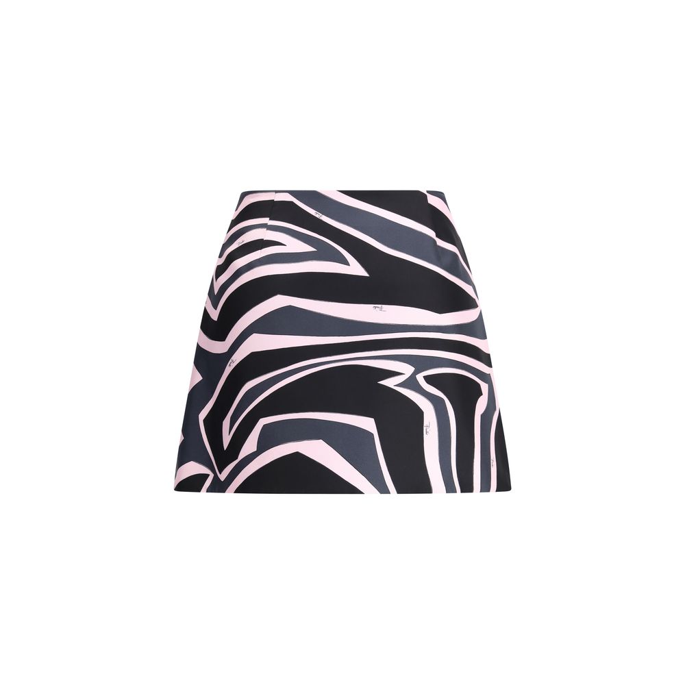 Wrap mini Skirt with Marmo print