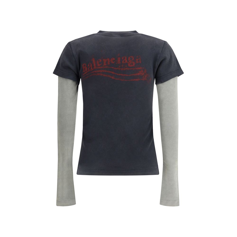 Washed Crayon Political Double-Sleeve T-Shirt