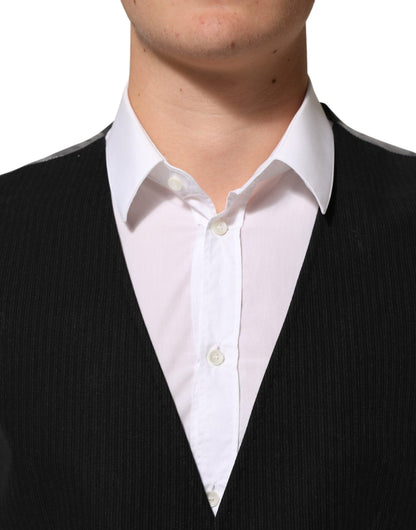 Black Cotton Waistcoat Dress Men Formal Vest