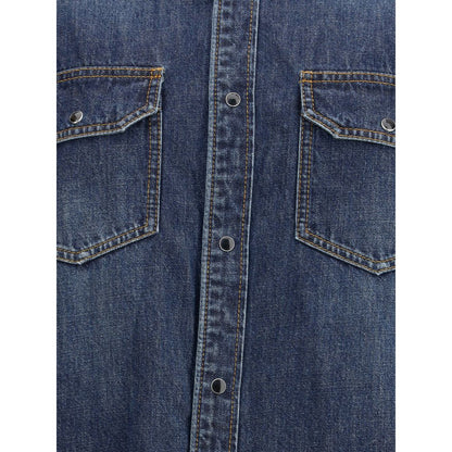 Denim and satin Shirt