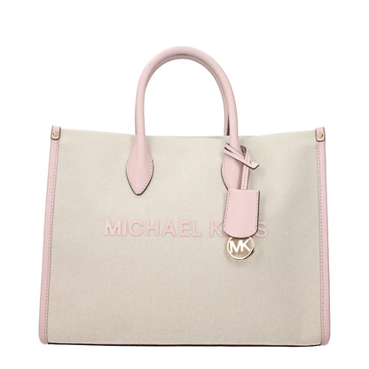 Beige Fabric Handbags