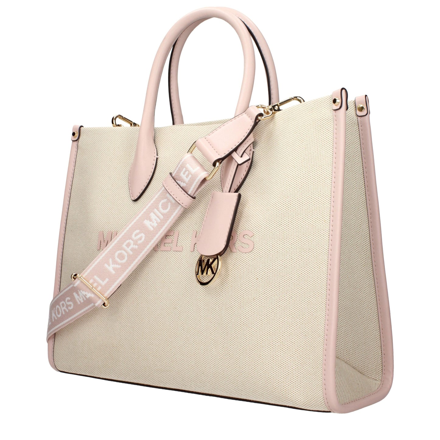 Beige Fabric Handbags