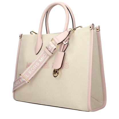 Beige Fabric Handbags
