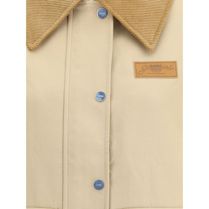 Cotton Jacket with corduroy collar
