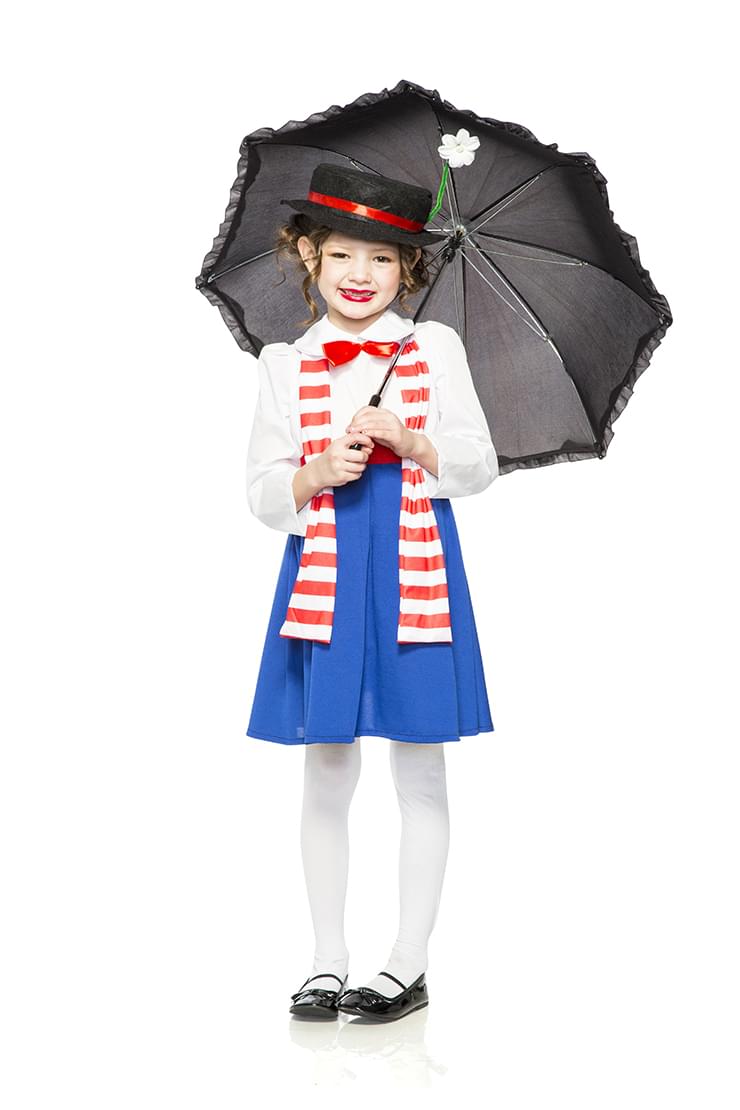 English Nanny Poppins Child Costume - X-Large