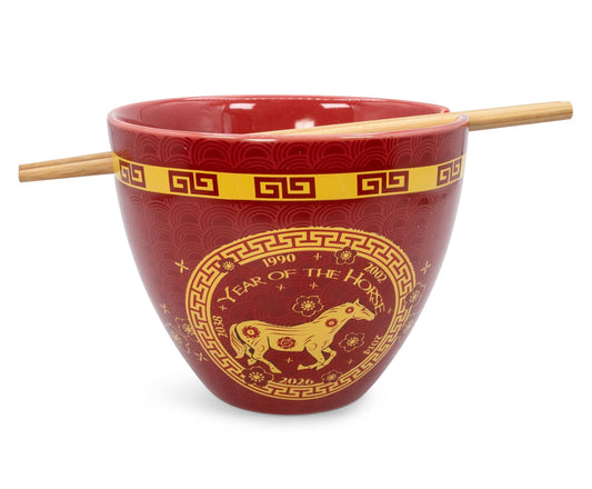 Year Of The Horse Chinese Zodiac 16-Ounce Ramen Bowl and Chopstick Set