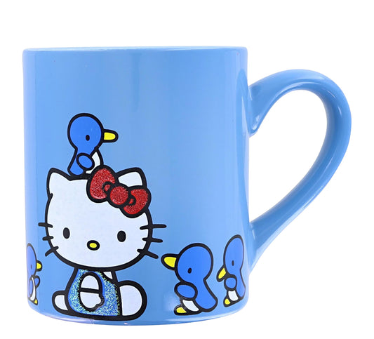 Sanrio Hello Kitty Blue Sparkles Ceramic Mug | Holds 14 Ounces