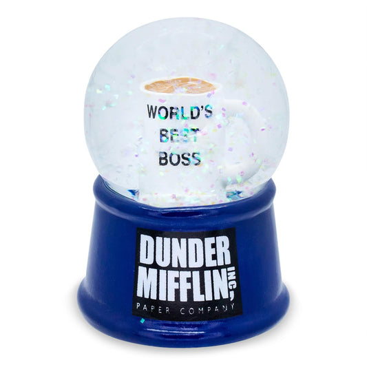 The Office "World's Best Boss" Mug 3-Inch Mini Light-Up Snow Globe