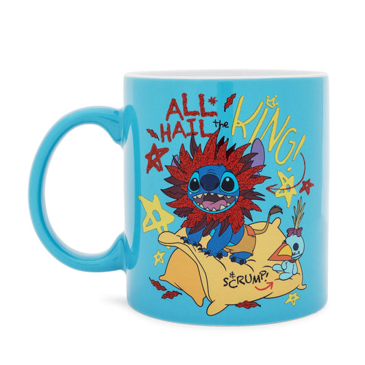 Disney Lilo & Stitch "All Hail The King" Ceramic Glitter Mug | Holds 20 Ounces