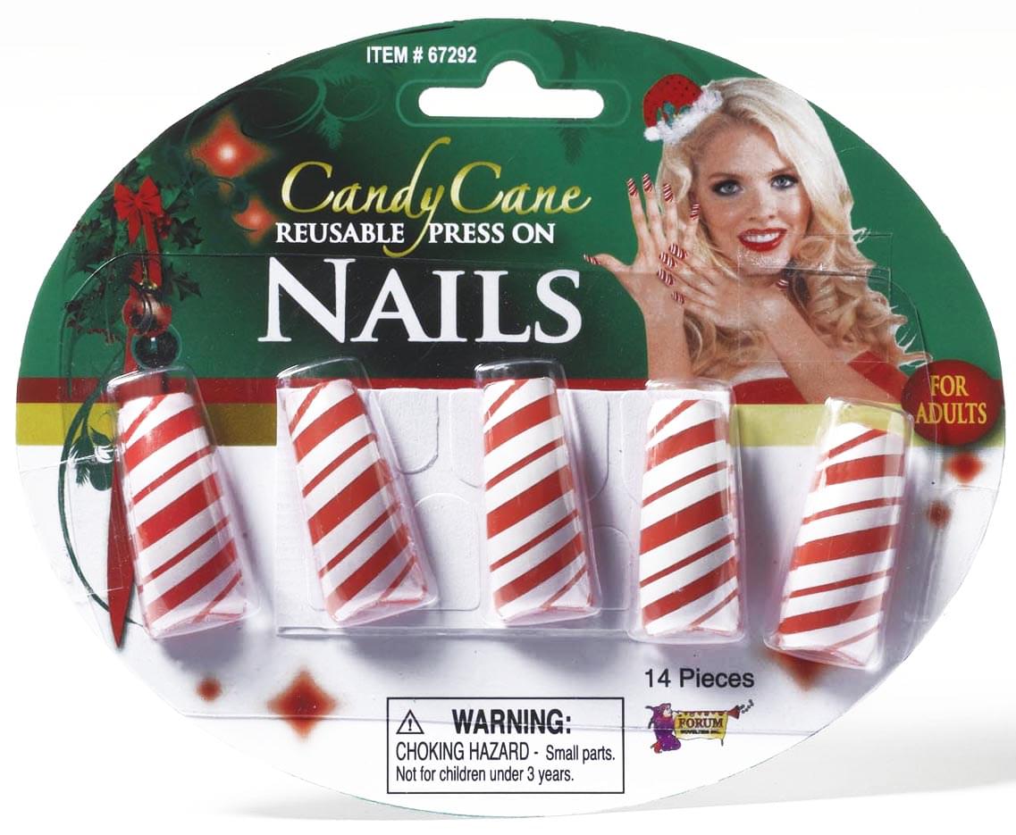 Candy Cane Fingernails Costume Accessory One Size