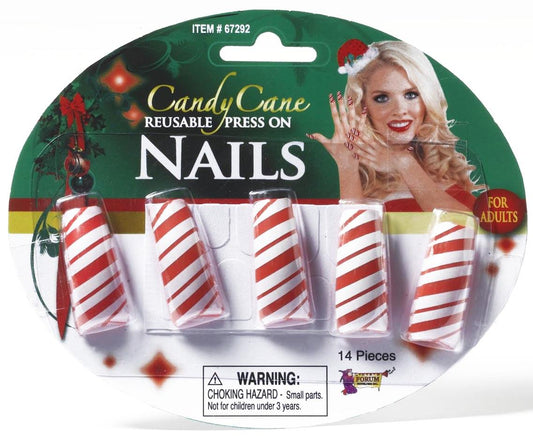 Candy Cane Fingernails Costume Accessory One Size