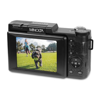 Minolta MND30-R MND30 4x Digital Zoom 30 MP/2.7K Quad HD Digital Camera (Red)