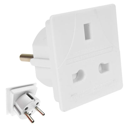 PIFCO Euro Travel Adaptor Adapter UK to Europe 2 pin - FOR EUROPEAN SALES