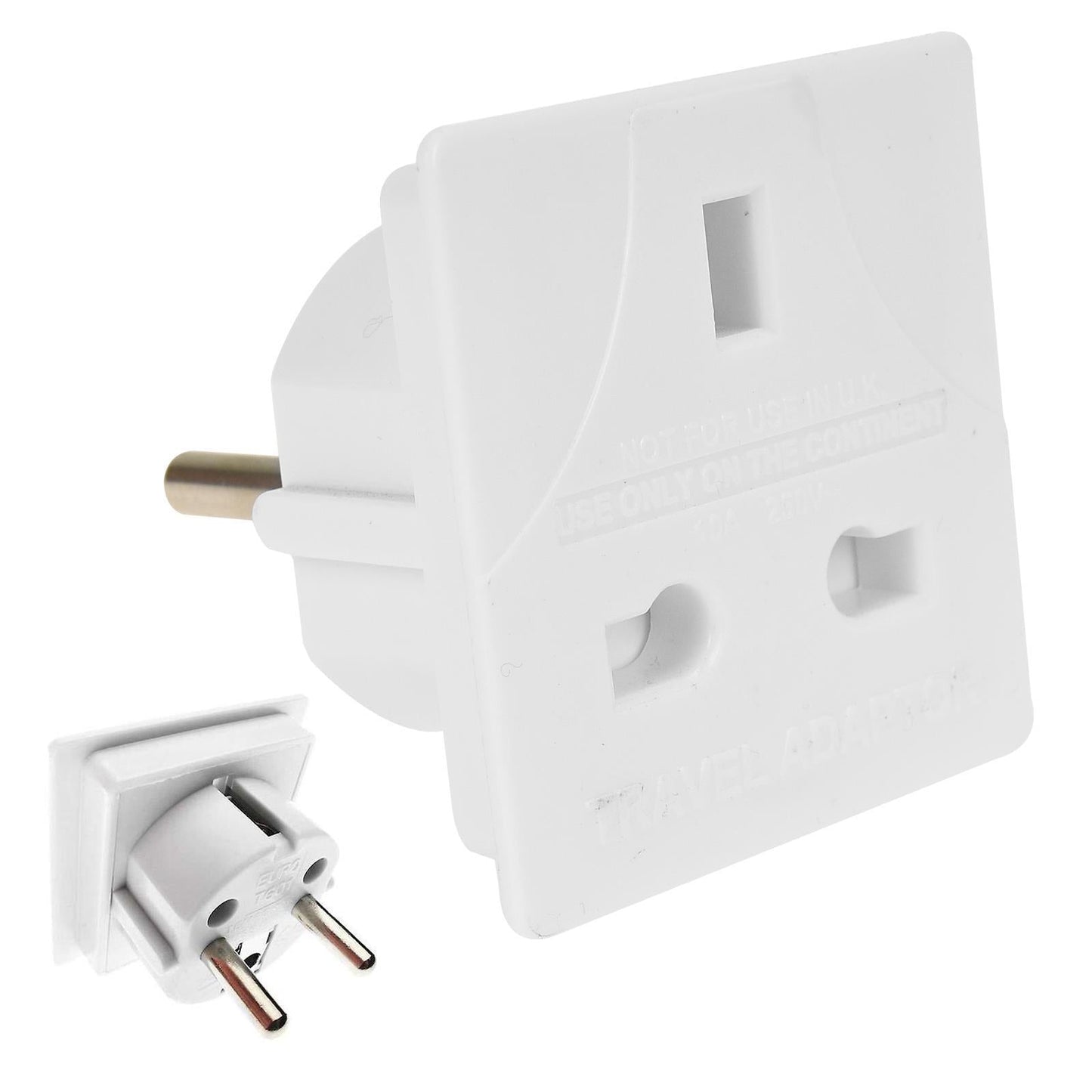 PIFCO Euro Travel Adaptor Adapter UK to Europe 2 pin - FOR EUROPEAN SALES