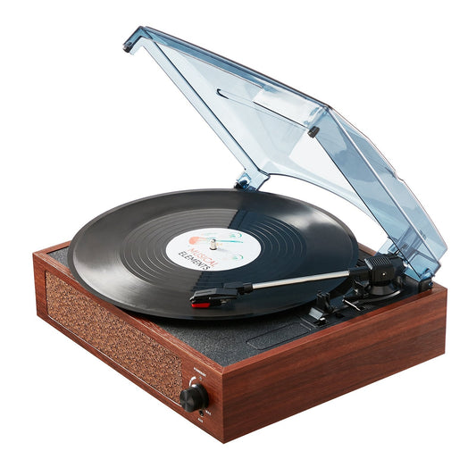 VEVOR Vinyl Record Player, 3-Speed, Belt Driven Turntable Player with Built-in 10W Stereo Speakers Magnetic Cartridge, Support 33/45/78 RPM Bluetooth Aux in RCA Output, for 7/10 /12 in Vinyl Records