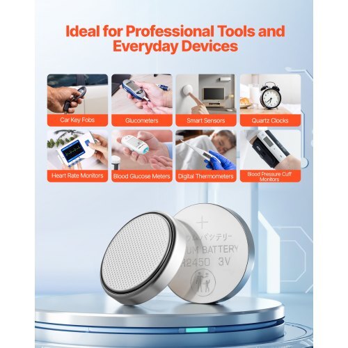 CR2450 Lithium Battery 4-Pack 3 Volt 600mAh Long-Lasting Coin & Button 20-Count