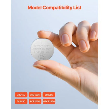 CR2450 Lithium Battery 4-Pack 3 Volt 600mAh Long-Lasting Coin & Button 20-Count