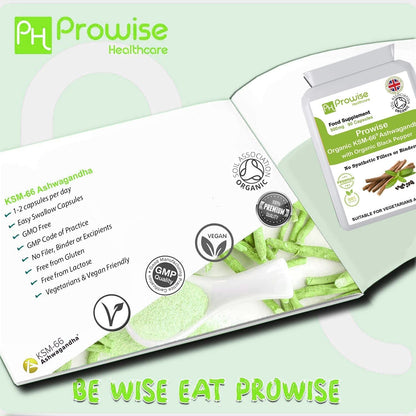 KSM-66 Ashwagandha with Organic Black Pepper 500mg 90 Capsules