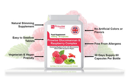 Glucomannon & Raspberry Complex - 60 Capsules by Prowise Healthcare