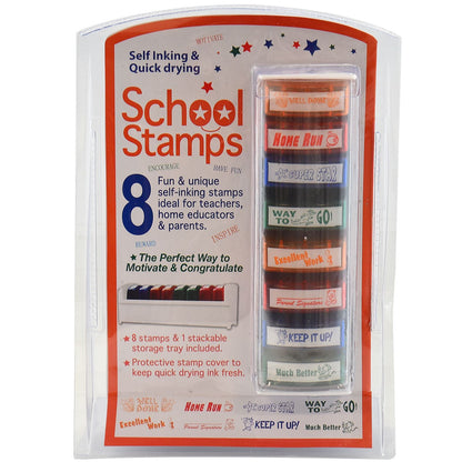 Set of 8 Ink School Stamps - SCH-20