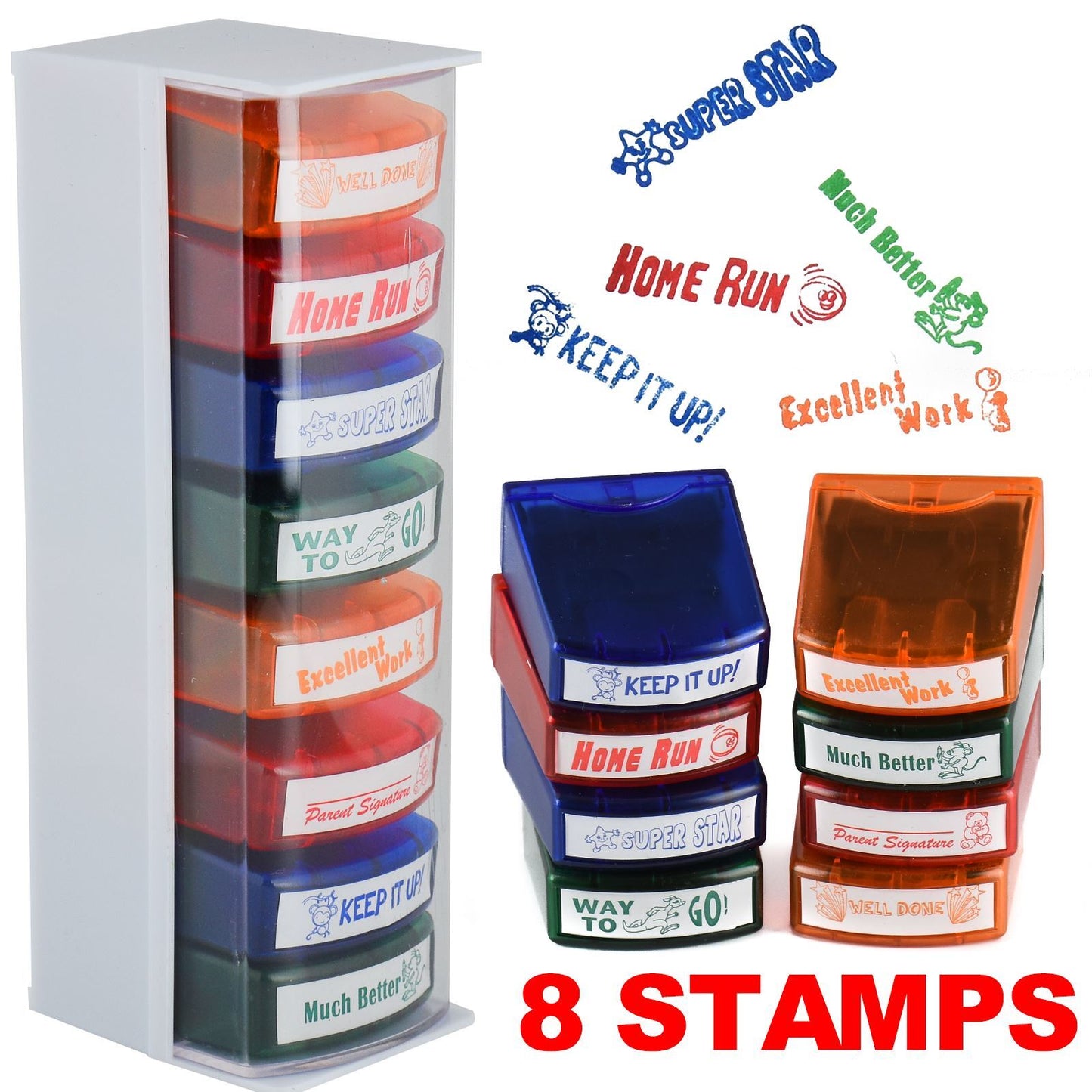 Set of 8 Ink School Stamps - SCH-20